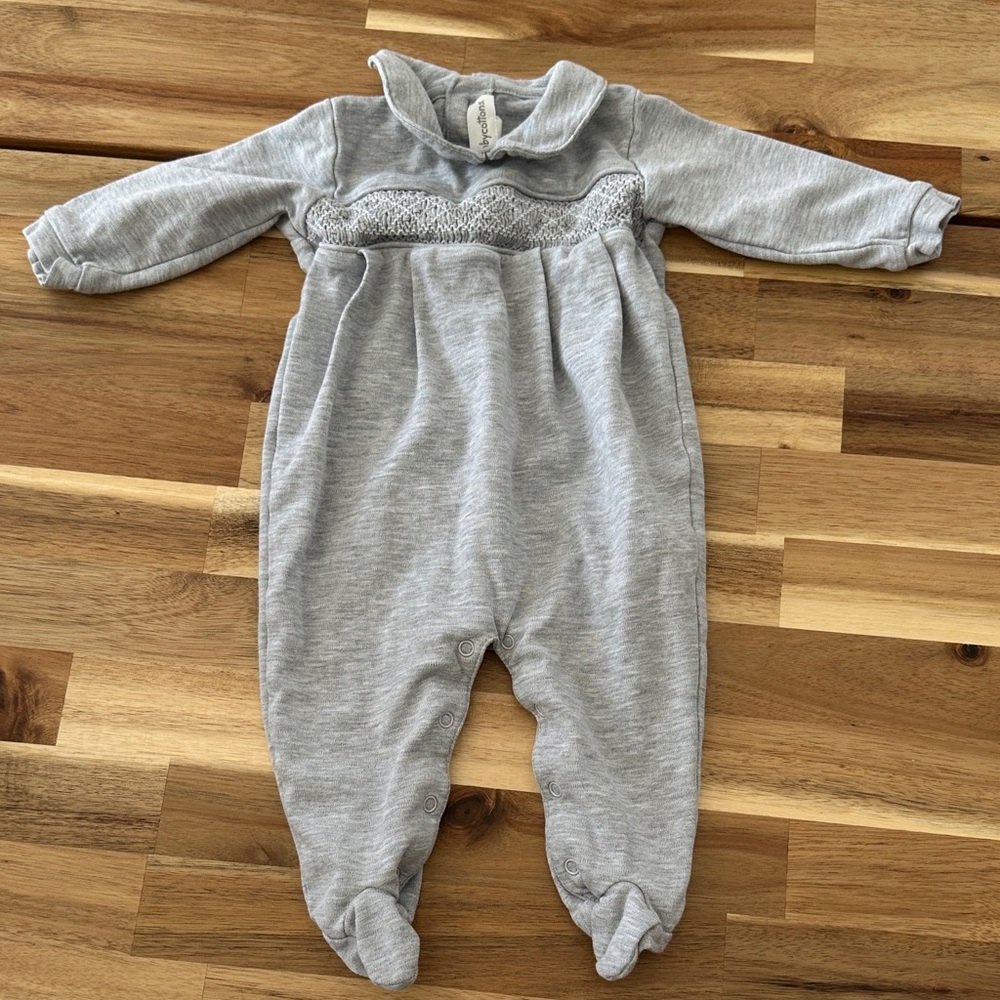 babycottons Soft Gray Footie One Piece